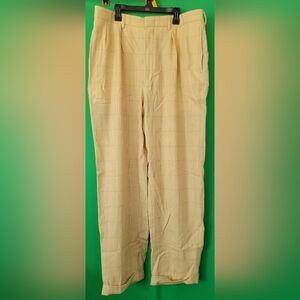 Mens Vintage Tan Trouser Pants 36x32 Wool Polo Ralph Lauren